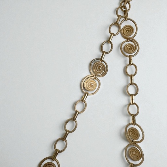 Vintage Byzantine Style Spiral Swirl Linked Sexy Body Chain & Belt in Gold Color - Picture 4 of 9